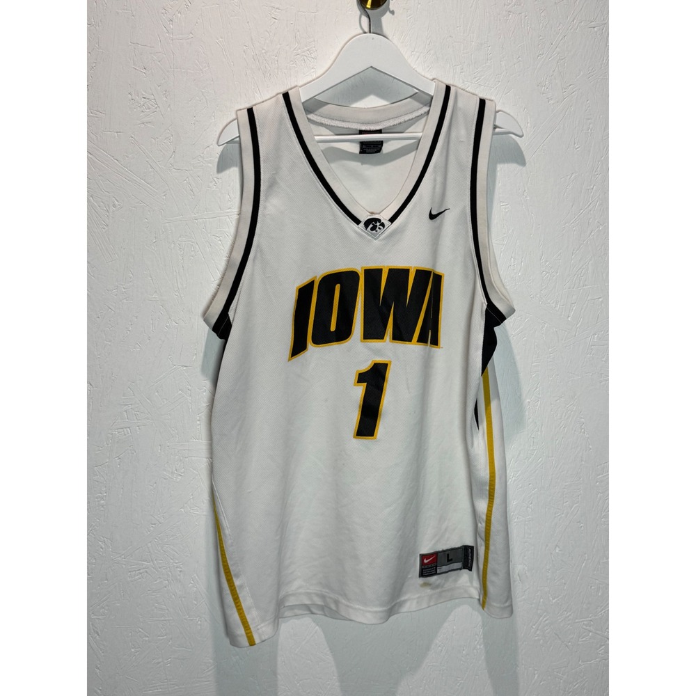 Nike Iowa Hawkeyes Basketball Jersey White Men's Large #1 NCAA Team Apparel